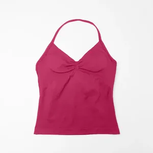 NCLAGEN Longline Strappy <strong>Top</strong> Sports Yoga <strong>Vest</strong> Women's Fitness Tank <strong>Top</strong> Gym Beautiful Open Back Bra Running Workout Halter - Product Image 6