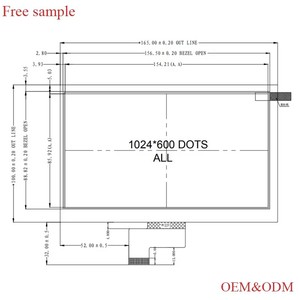 Cấp công nghiệp 7 inch LCD 1024x600 RGB/mipi-20 ° C đến 70 ° C Có/không có màn hình cảm ứng độ nhạy cao - Product Image 6