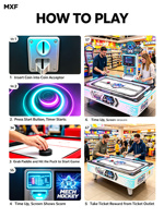 Table de hockey sur air pour 4 joueurs, machine de jeu d'arcade commerciale à monnayeur