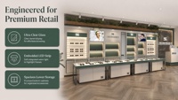 Meuble de présentation pour opticien, vitrine haut de gamme pour lunettes de soleil avec éclairage LED