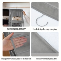 Organisateur de placard suspendu à 8 poches avec fenêtre transparente avec sac à main multicouche sac de rangement gain de place support de garde-robe
