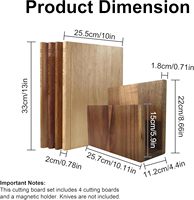 Ensemble de 4 planches à découper avec support magnétique pour couteau, non toxiques, étiquettes privées, planches à découper pour la décoration de la cuisine à domicile