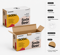 Boîte d'emballage en carton ondulé personnalisée pour boissons, cadeaux, aliments, jus, boissons gazeuses, finition décorative, vente en gros