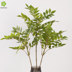 Hojas Artificiales de Madera que Cambian de Color, Alambre de Plástico, Alta Simulación, Decoración de Interiores, Accesorios para Bodas, QH-57024 - Product Image 4