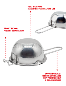 Bain-marie en acier inoxydable pour chocolat, beurre, fromage, bonbons - Design élégant, compatible lave-vaisselle et congélateur - Product Image 4