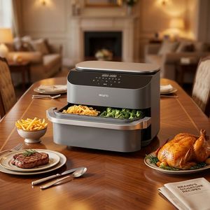 Friteuse à air à double panier 10,8 L 2850 W 40-200 ° Four numérique antiadhésif C 7 avec menus prédéfinis pour la maison et le commerce 110-240V - Product Image 2