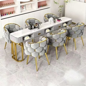 Juego de Mesa y Silla para Manicura Estilo Crema, Lujo Ligero, Multifuncional, para Una o Dos Personas, Precio Especial Económico - Product Image 4