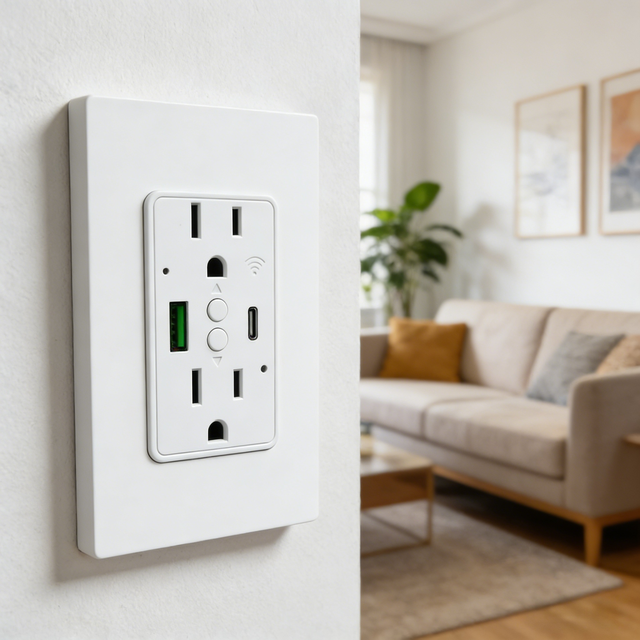 Smart Wifi Wall Socket Pd20W Fast Charging Ac Outlet for Us Market Home Office Hotel Bedroom Energy Saving Smart Plug