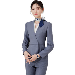 Women's Professional Suit Set Long Sleeve Polyester Formal Wear Anti-Wrinkle Office Workwear - Product Image 5