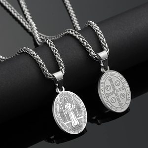 Giveluck thép không gỉ SAINT ST Michael/<span class=keywords><strong>Christopher</strong></span>/Jude/<span class=keywords><strong>Benedict</strong></span>/Joseph/Anthony huy chương Vòng cổ cho nam giới unisex Tôn Giáo Quà Tặng - Product Image 3
