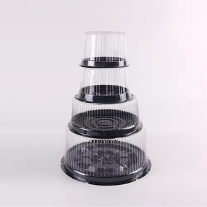 Caja de embalaje reciclable Contenedor de plástico PET Galleta Cajas de plástico redondas Pastel - Product Image 1