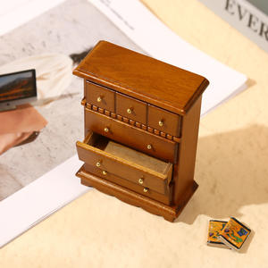 1:12 escala DIY madera miniatura casa de muñecas alto cinco compartimentos gabinete muebles modelo Mini casa de muñecas jugar escena regalos - Product Image 4