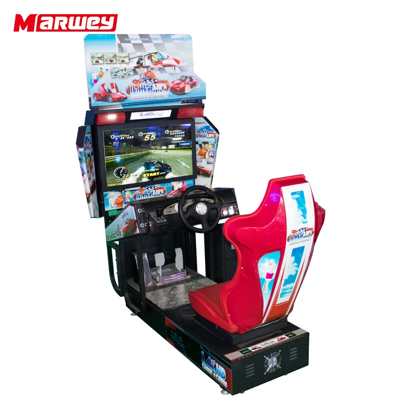 Arcade Coin vận hành 32 inch Outrun HD Video Simulator Máy chơi game đua xe Arcade