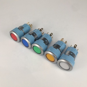 Rohs 3A saklar tombol tekan lampu LED titik tertutup plastik kepala datar 16mm - Product Image 1