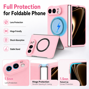 เคสโทรศัพท์แบบพับแม่เหล็ก รองรับการชาร์จไร้สาย ป้องกันแรงกระแทก บางเฉียบ สำหรับ Samsung Galaxy Z Flip Z Fold Series และ iPhone Fold - Product Image 4