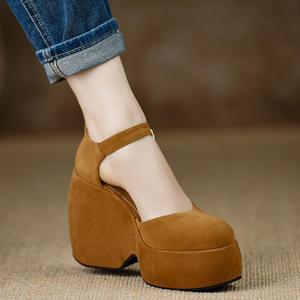 Zapatos de Novia Franceses Mary Janes para Mujer, con Tacón Cuadrado, Parte Superior de Cuero Genuino, Antideslizantes, Tendencia de Moda, Planos para Verano y Otoño - Product Image 4