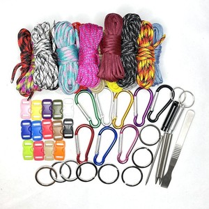 Diy Paracord Kit 4mm 3m Nylon Survival Tools With Carabiners Buckles Whistles Tweezers Outdoor Gear Multi Color - Product Image 4