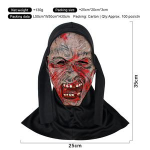 Masque d'Halloween en latex fantôme, masque de costume d'horreur, masque de visage de fantôme effrayant, décoration de fête - Product Image 2