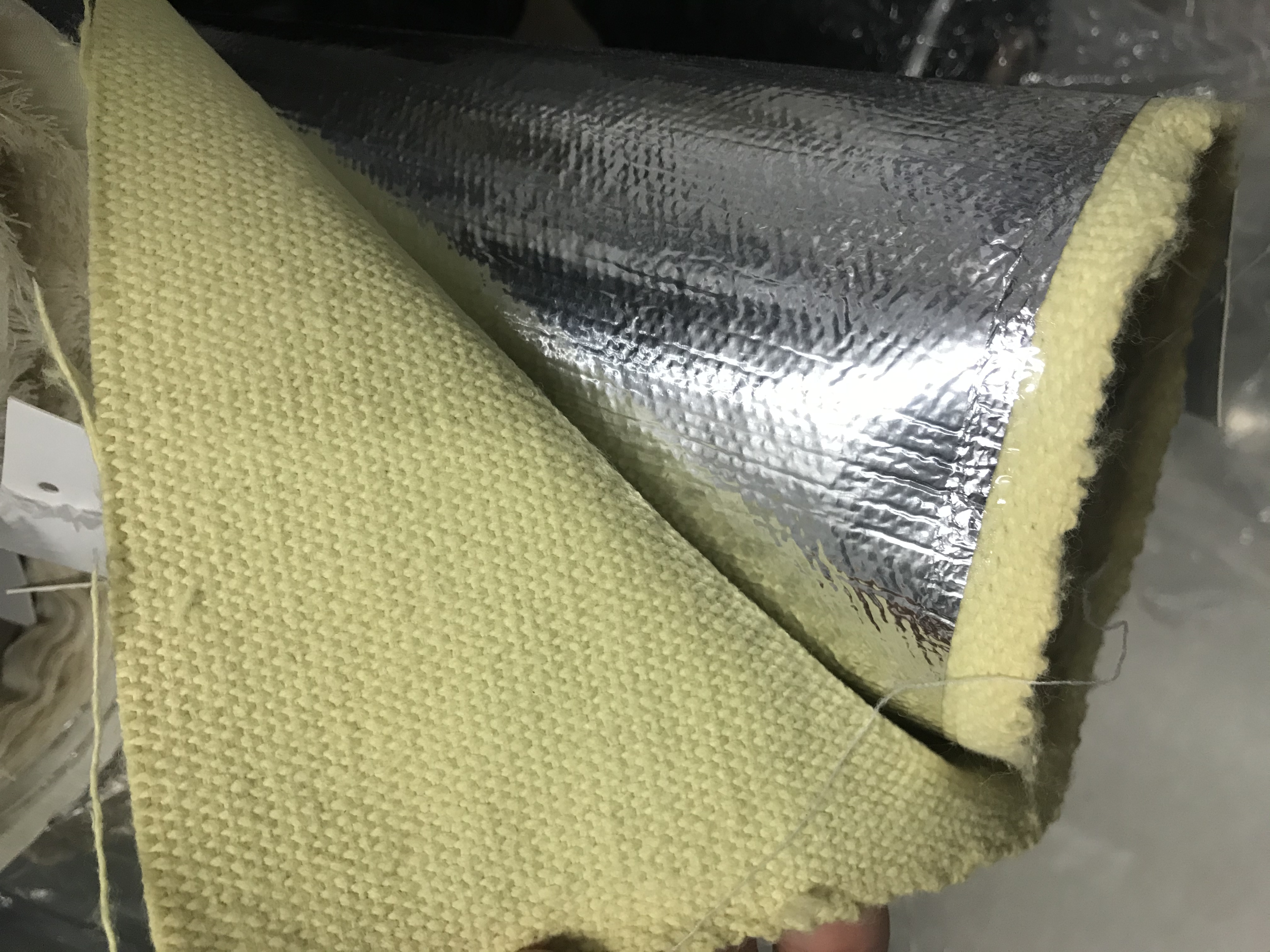 100% Para Aramid Fabric 550gsm Flame Retardant Coated with Aluminum Foil for Industrial Workwear Garments