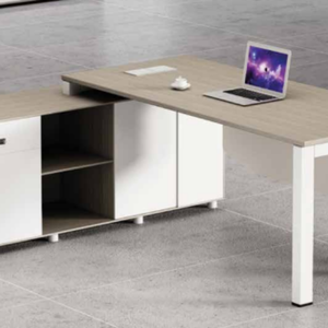 ModHomi Executive L-förmiger Schreibtisch Premium-Büromöbel aus Holz für CEO mit Akten schränken und abschließbaren Schubladen - Product Image 5