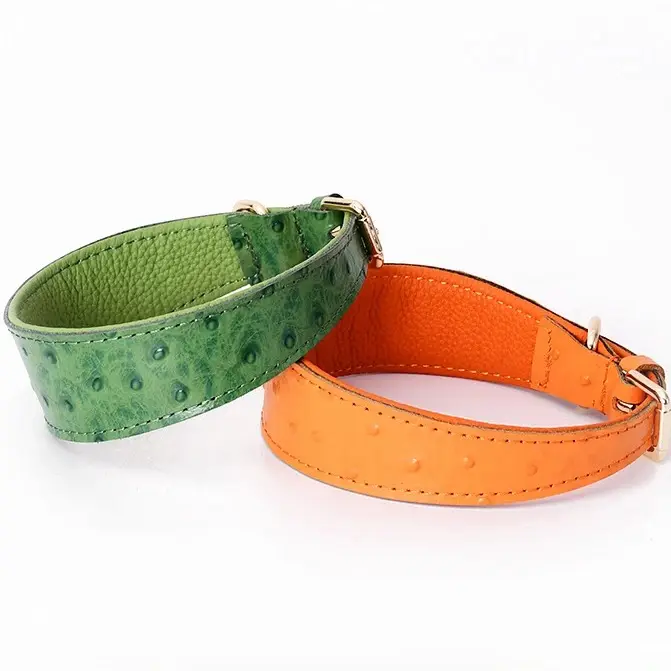 2023 Ins Hot Selling New Arrival Leather Ostrich-skin High-quality Pet Cat Dog PU Leather Collar