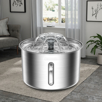 Distributeur d'eau USB 3L pour animaux de compagnie Fontaine intelligente pour chats Fontaine d'eau silencieuse en acier inoxydable pour animaux de compagnie