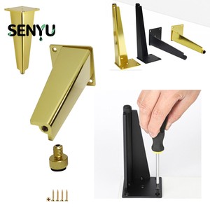 Modern L-Shape Steel Furniture Legs for Table <b>Bed</b> Gold <b>Black</b> Metal Bracket - Product Image 3