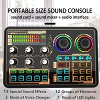 Kondensor Profesional 48V Kardioid XLR Tipe C Desktop Nirkabel Streaming Podcas Pengubah Suara Audio Mixer Peredam Kebisingan RGB