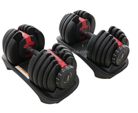 Ensemble d'haltères de style nouveau, haltères noirs, poids réglable en 17 étapes, haltères de musculation 40 kg 90 lb