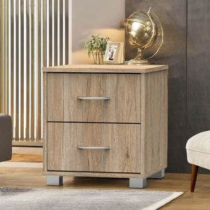 Commode moderne en bois à 2 tiroirs, meuble de chambre, salon, cuisine, design durable à poser au sol 1471 - Product Image 1