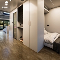 Maison-capsule spatiale détachable pour les parcs, cabine préfabriquée portable avec salle de bain et cuisine
