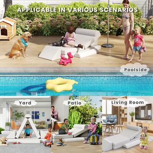 Canapé modulaire imperméable d'extérieur et d'intérieur pour enfants, canapé sectionnel pour enfants résistant aux UV, canapé de jeu en mousse, ensemble Playhouse pour enfants - Product Image 6