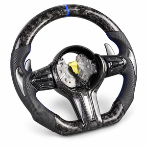 Volant sport en cuir et fibre de carbone, 3 branches, taille de poignée 40 mm pour - Product Image 5