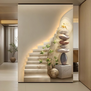 Mural de Porcelana de Cristal con Diseño de Diamantes y Lámpara para Vestíbulo, Sala de Estar o Porche, Decoración del Hogar - Product Image 2