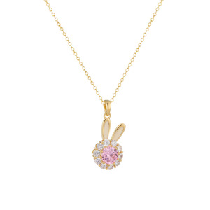 Bunny Pendant Necklace Gold Chain Micro Inlaid <b>Crystal</b> <b>Animal</b> Zodiac Charm Everyday Wear - Product Image 5