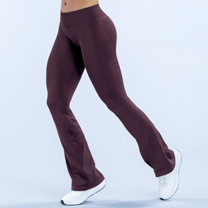 Leggings de yoga micro-évasés sans coutures, taille haute, effet ventre plat, rehaussement des hanches, extensibles, coupe cloche, pour <span class=keywords><strong>femme</strong></span>, pour la gym et la course - Product Image 4