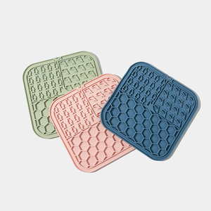 New Arrival Custom Logo Square Animal Print Eco-Friendly Silicone Dog Lick <b>Mat</b> Waterproof Durable Feeder Bowl Accessory for Pets - Product Image 4