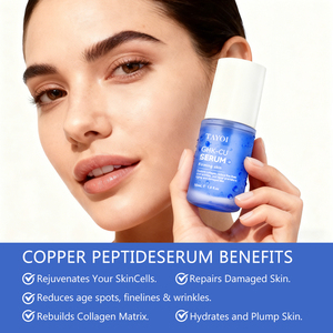 Serum Peptida Tembaga Organik Label Pribadi Mengurangi Kerutan Garis Halus Mengencangkan Kolagen Wajah GHK-Cu Serum Peptida Tembaga Biru - Product Image 3