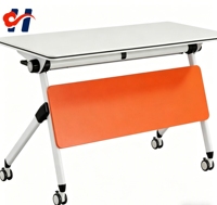 Table mobile multifonctionnelle polyvalente avec roulettes, bureau pliable et portable, table de conférence, assemblage facile