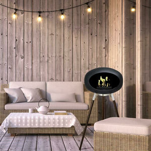 Estufa y Chimenea de Bioetanol de 41.3 Pulgadas con Trípode, Quemador de Mesa Integrado para Interiores - Product Image 3