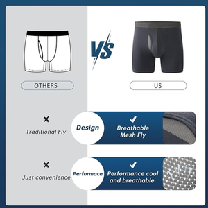 Calzoncillos Bóxer de Alta Calidad para Hombre, Talla Grande, Cómodos, con Logotipo Personalizado, Malla Transpirable, Suaves, de Alta Elasticidad, Ropa Interior sin Costuras - Product Image 3