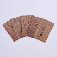 Carte-clé intelligente RFID personnalisée 13,56 MHz en bois, mini-carte de membre, carte de visite NFC, échantillon de carte pour hôtels