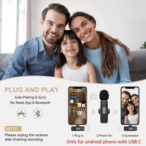 Microphone cravate cardioïde sans fil Aurora Sound K1/K9 avec carte son pour enregistrement audio/vidéo iPhone/Android - Product Image 6