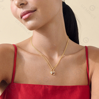 Collier Cœur Assorti en Argent Sterling 925 Gemnel, Plaqué Or 18K, Zircon Taillé Poire, Ensemble de Bijoux, Vente en Gros OEM
