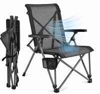 Chaise de camping pliante NBT Outdoor entièrement en maille respirante à dossier haut, portable, type X, pour pelouse et plage