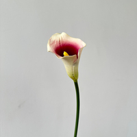 L-R205 Promotion Fleur Artificielle Calla Lily Bourgogne en PU Effet Naturel de Haute Qualité pour Décoration de Table Maison, Mariage, Fête et Bouquet de Mariée
