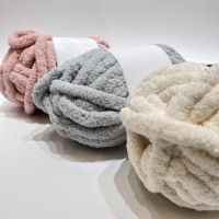 Fil chenille jumbo épais de haute qualité pour tricot à la main, super chaud, 240 grammes/rouleau, 25 mètres, 8 onces, coton d'Asie