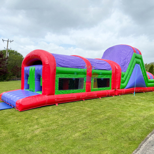 Großhandel kommerziellen aufblasbaren Hindernis parcours Kinder Outdoor Party Hüpfburg mit Rutsche Parcours Gonflable 3 Jahre Garantie - Product Image 1