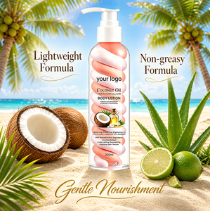Lotion corporelle végane sans logo, crème hydratante pour le corps, soin de <span class=keywords><strong>la</strong></span> <span class=keywords><strong>peau</strong></span>, hydratation intense, adoucit, soulage <span class=keywords><strong>la</strong></span> sécheresse et <span class=keywords><strong>la</strong></span> tension cutanée, lotion corporelle à l'huile de coco 200ml - Product Image 3
