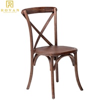 Chaise ronde moderne en bois à dossier croisé, populaire et en promotion, pour café, restaurant, fête et mariage